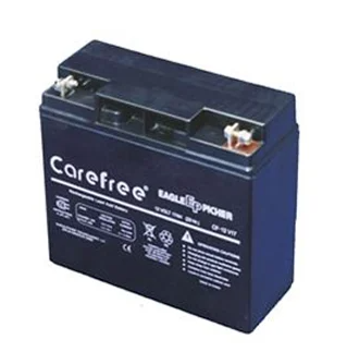 EAGLE PITCHER CAREFREE RECHARGE LEAD ACID BATTERY CF12V17, NUT AND