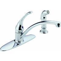 DELTA FOUNDATIONS SINGLE HANDLE KITCHEN FAUCET WITH SPRAYER 1H CHR