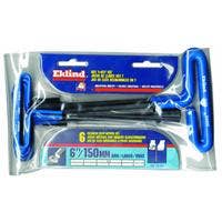 6-PIECE 6" ARM METRIC T-HANDLE HEX KEY SET 6" MET T-HANDLE HEX KEY